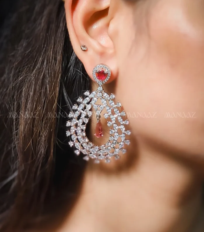 Ruby Blossom Cascade Earrings