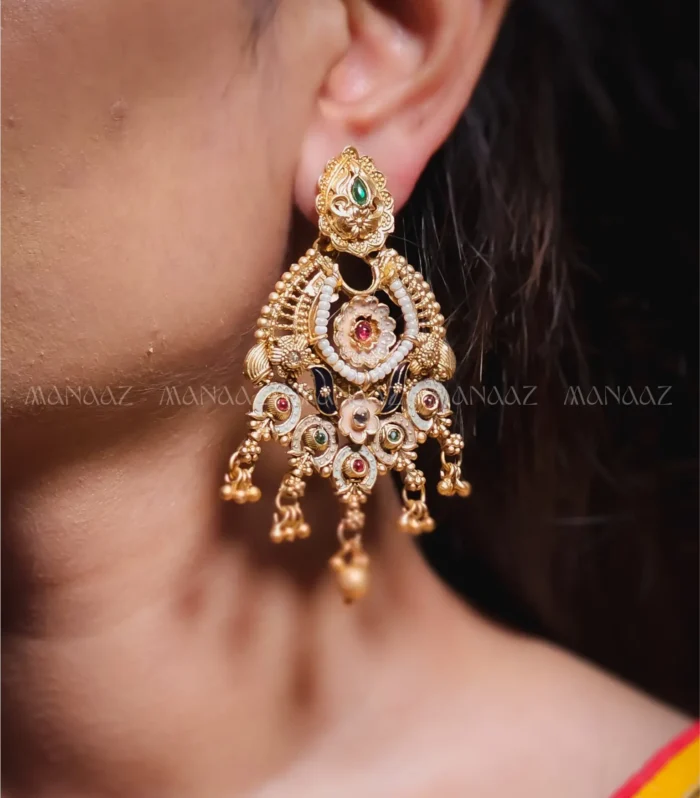 Rangoli Kundan Filigree Drops