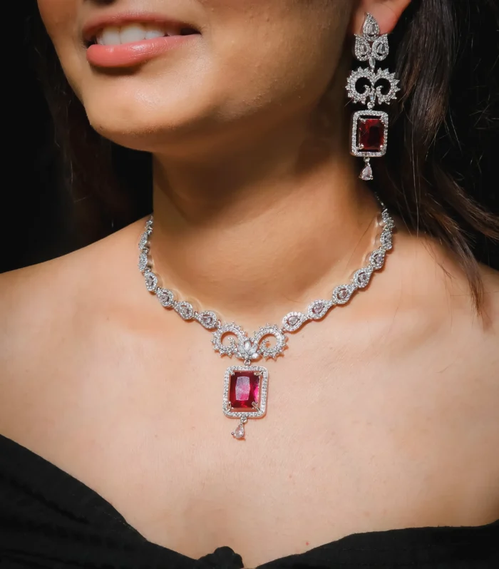 Zyra Ruby Necklace Set