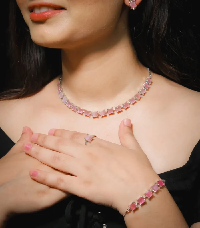 Pink Charm Jewellery Combo Set