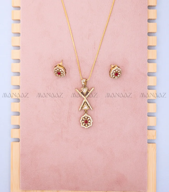 Rekha Ruby Pendant Set