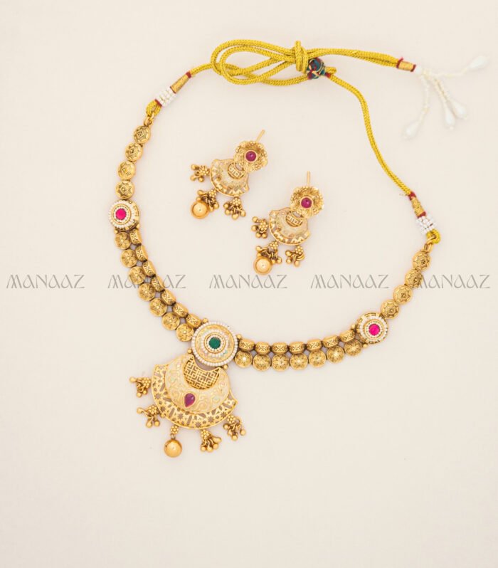 Gold Swarovski Necklace Set