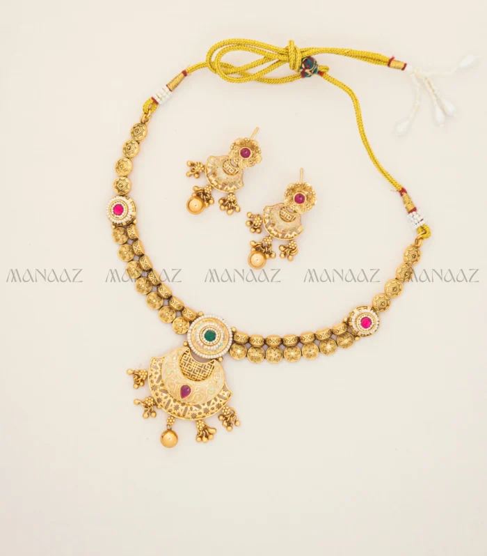 Gold Swarovski Necklace Set