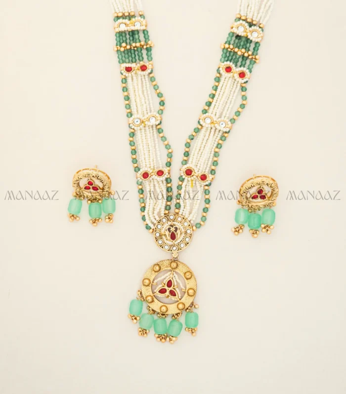 Emerald Moti Satlada Set
