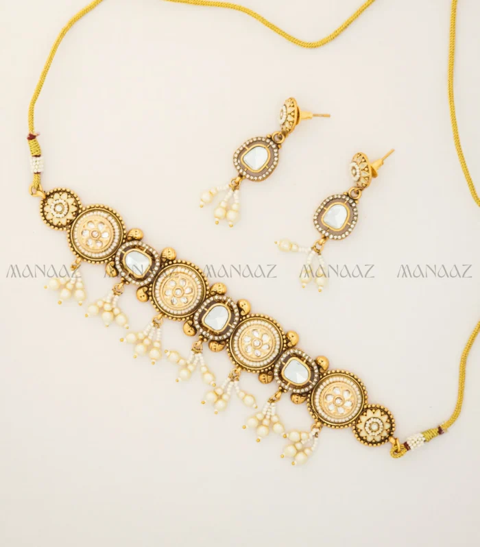 Madhavi Rajwadi Polki Choker Set