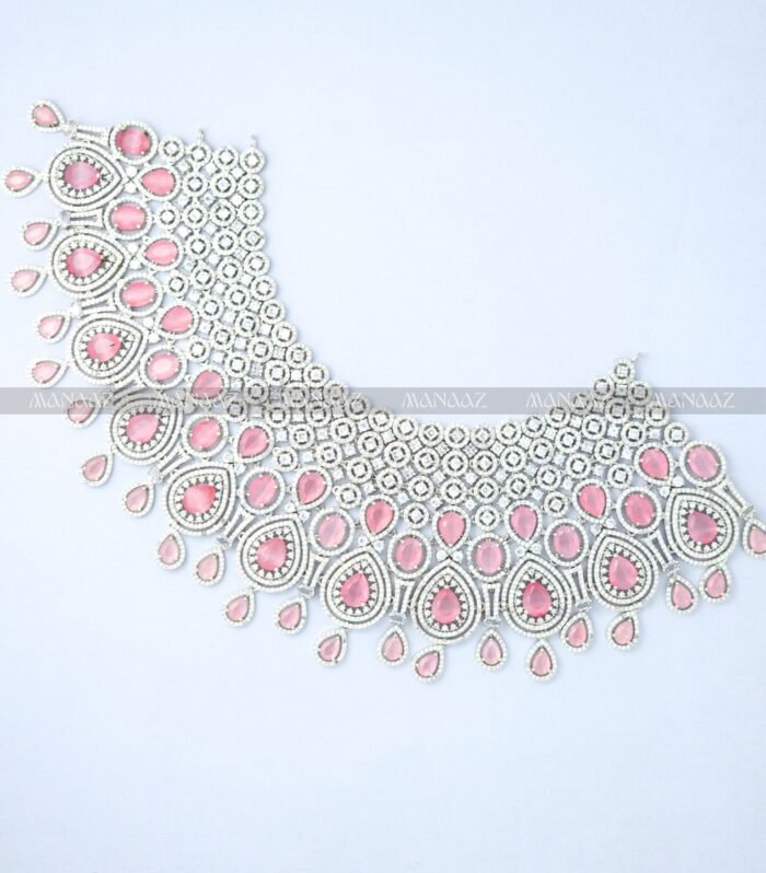 Royal Blush Pink Stone Choker Set