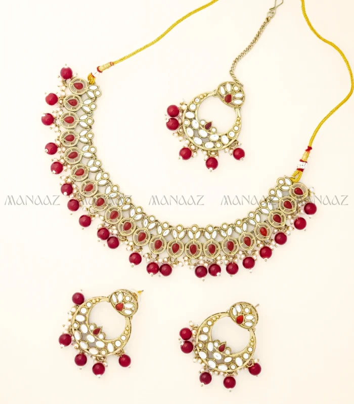 Raani Gulnaar Kundan Necklace Set