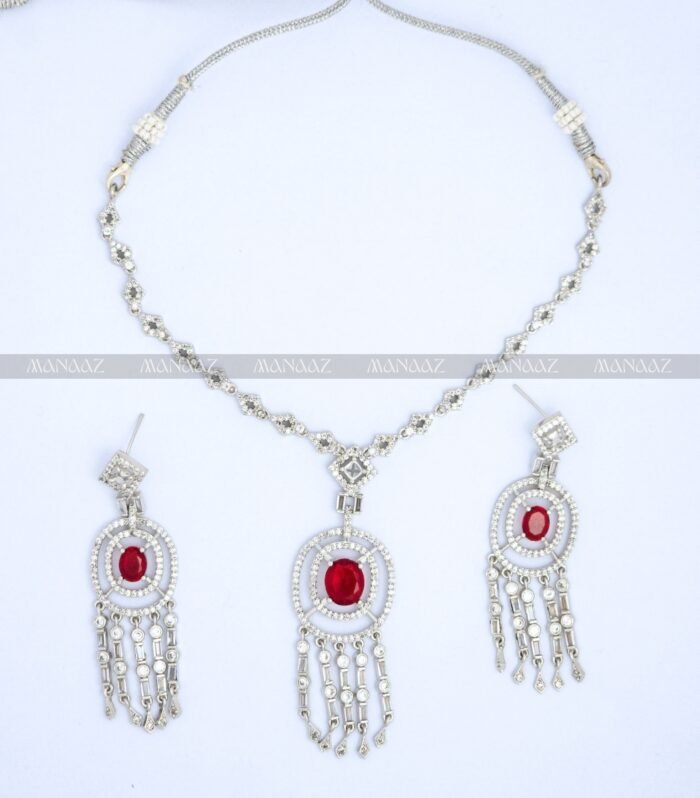Ruby Noor Fringe Necklace Set