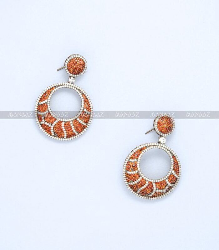 Amber Glow Circular Statement Earrings