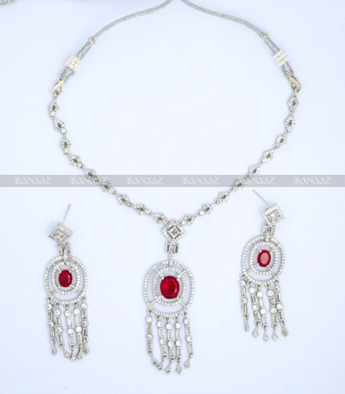 Ruby Noor Fringe Necklace Set