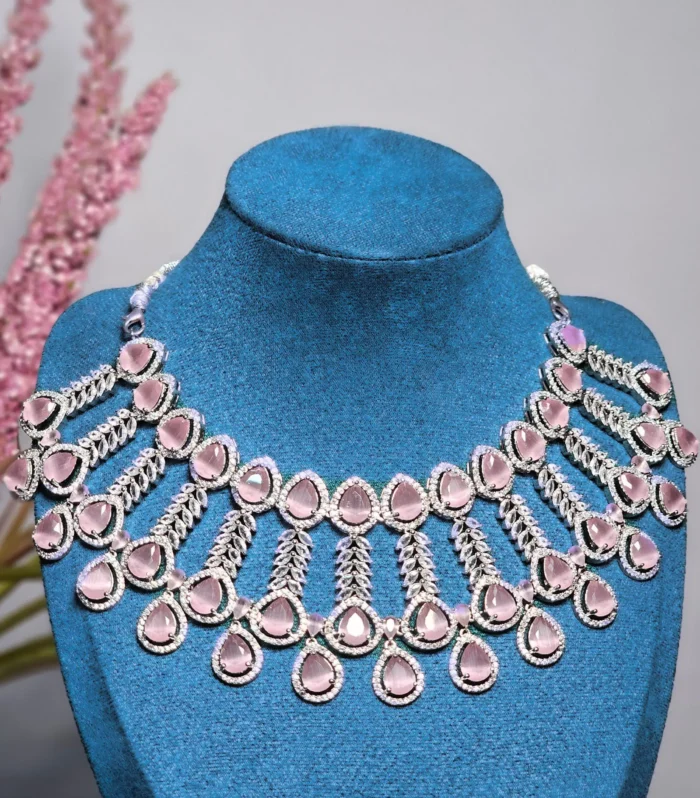 Mrinalini Rose AD Necklace Set for bridal american diamond necklace set ad necklace set
