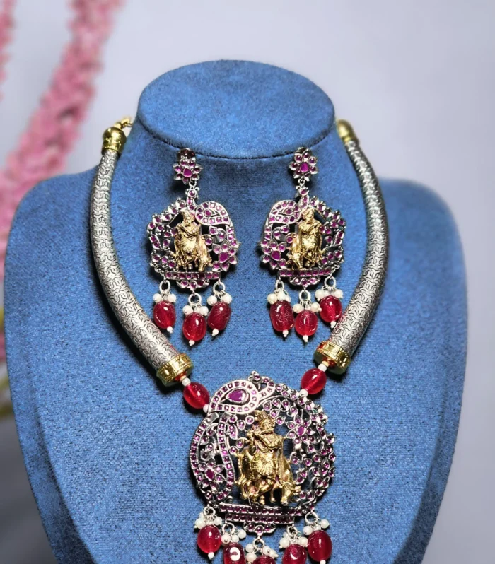 Rajwada Krishna Kundan Necklace Set Kundan Necklace Set imitation necklace set